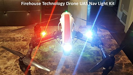 Firehouse Technology Drone DJI Dual CREE Strobe Light KIT W Spotlight Drone Quadcopter APPROVED BY FAA 107.29 for Navigation Fully Self Contained NO Wiring Needed Inspire 1 Phantom Mavic DJI Yuneec