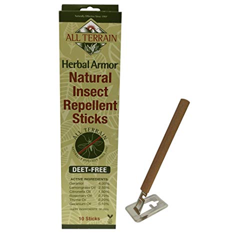 All Terrain DEET-Free Herbal Armor Insect Repellent Sticks (Pack of 2), 2 Pack, A More Natural Scent and Formula than Citronella Candles, Non-Toxic, Great For Spending Time Outdoors