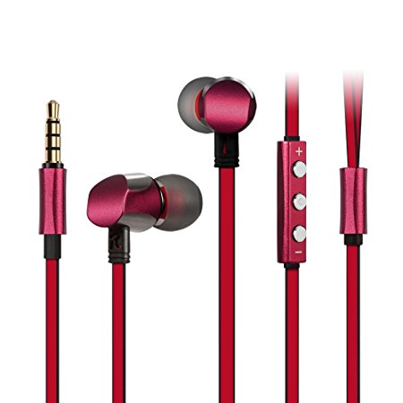 GGMM Cuckoo Earphones with Volume Control and Built-In Microphone - Red