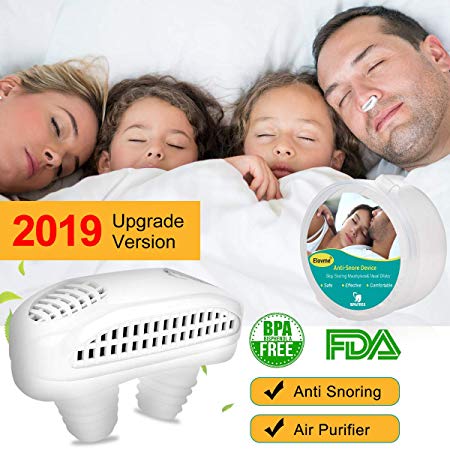 2-in-1 Anti Snoring Device [2019 Upgrade] Snoring Solution Nasal Dilator Nose Vents Plugs Clip Stop Snoring Aids Snore Stopper Reduce Snoring Sleep Aid Device for Ease Breathe Comfortable Sleep