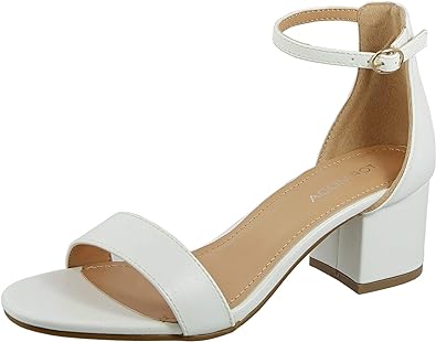 TOP Moda Over The Toe Strap Ankle Wrap Strap 2" Block Heel Open Toe Dress Sandal