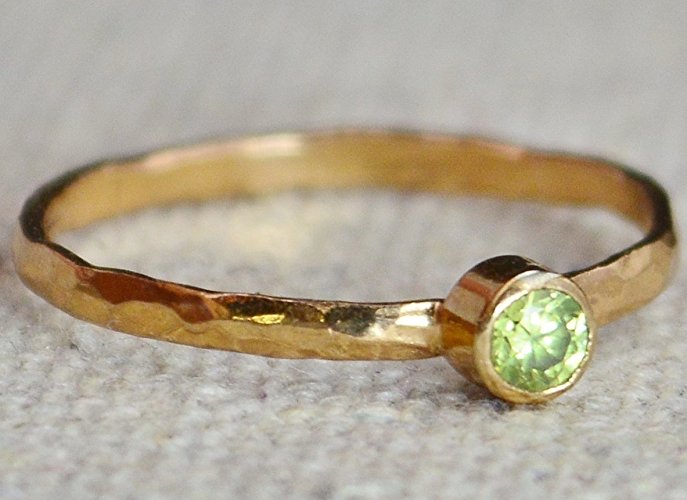 Classic Rose Gold Filled Peridot Ring