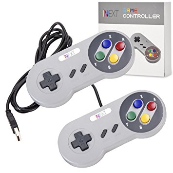 iNNEXT 2x Classic USB Gamepad Retro SNES USB Controller (Multi-Colored)