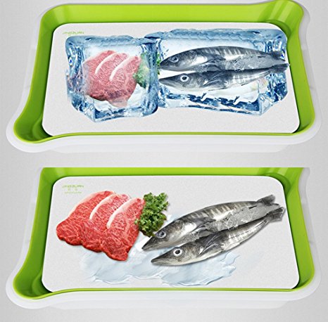 Windaze 3 in 1 Functional Fast Thawing Plate Magical Defrosting Tray with Drain Board and Drip Water Tray