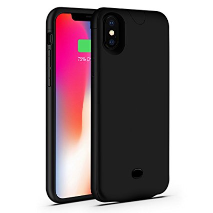 Iphone x Battery Case,Sgrice 4600Ah Rechargeable Portable Battery Charging Case Extended Battery Juice Pack Protective iphone Case for iphone X/10(5.8inch) –Black