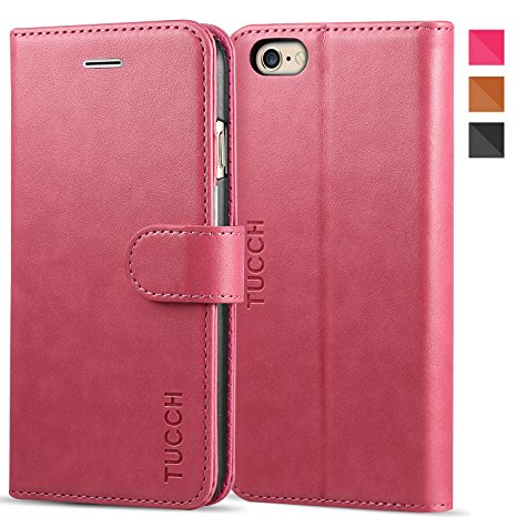 TUCCH® Leather Case for iPhone 6s/6s plus (iPhone 6s/6-4.7", HS-Pink/silver)