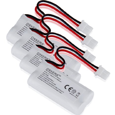 OXKERS 4 Packs BT-166342 Ni-MH Cordless Phone Battery for VTech BT183342 BT283342 BT166342 BT266342 BT162342 BT262342, AT&T EL52251 CL83201 TL96271, VTech CS6419-2 CS6429 LS6326 LS6326-4 2SN-AAA40H-S-X2 2SN-AAA65H-S-X2, 2.4V 800mAh AAA* 2 White Reachargeable Battery