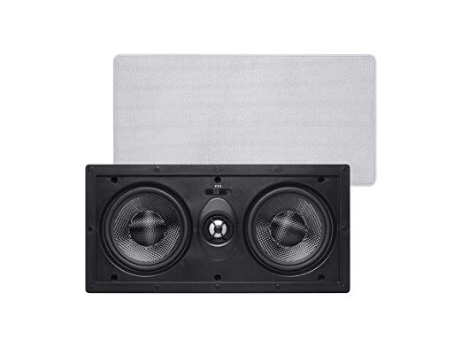 Monoprice 2-Way Carbon Fiber In-Wall Center Channel Speaker - Dual 5.25 Inch (Single) Easy Install For Home Theater - Alpha Series