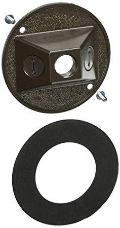Hubbell-Raco 5197-2 Round Cluster Cover, for Use with Weatherproof Boxes, Die Cast Zinc, Powder Coated