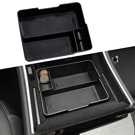 JDMCAR for 2017 2018 2019 Tesla Model 3 Center Console Organizer Insert ABS Black Materials Tray