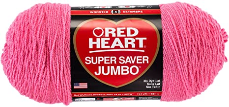 RED HEART 073650016004 Super Saver Jumbo Yarn, Perfect Pink