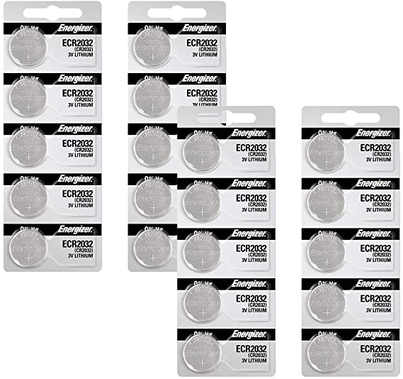 Energizer 2032 Battery CR2032 Lithium 3v, 5 Count (Pack of 1)