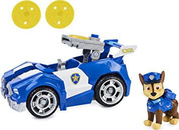 Paw Patrol, Chase’s Deluxe Movie Transforming Toy Car with Collectible Action Figure, Kids Toys for Ages 3 and up