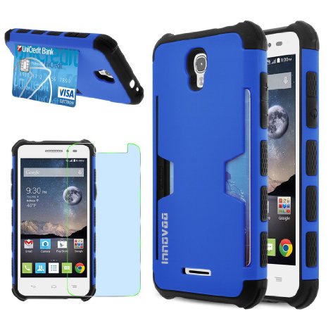 Alcatel OneTouch Elevate / 5017B Case, INNOVAA Slim Supreme Armor Case W/ Free Screen Protector & Touch Screen Stylus Pen - Blue