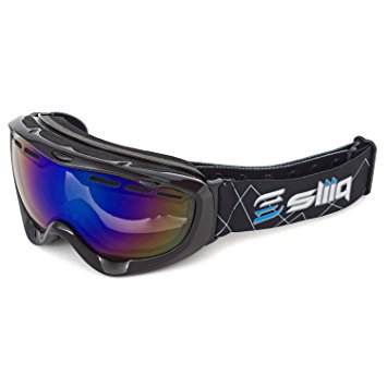 Sliiq EDGE Snow / Ski Goggles - Anti Fog Vented Double Lens 100% UV Protection for Men & Women (Adult Medium Fit)