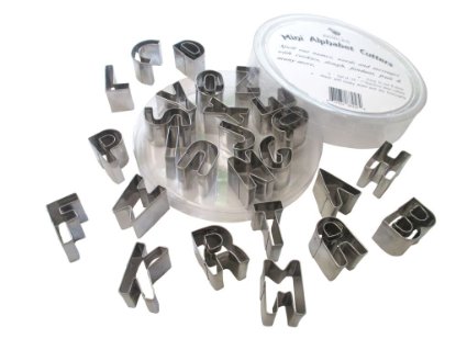Craftit Edibles; 26 Pcs Stainless Steel 1"- Mini Alphabet Cutters