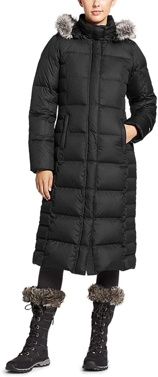 Eddie Bauer Women's Lodge Down Duffle Coat, Black Regular XXL