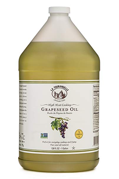 La Tourangelle, Grapeseed Oil, 128 Fluid Ounce, All-Natural, Artisanal, Great for Cooking, Sauteing, Marinating, and Dressing