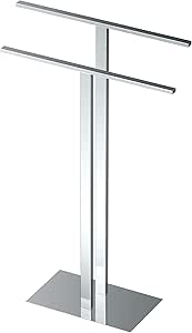 Gatco 1552C Modern Floorstanding Double 32.50 inch Towel Holder, Chrome