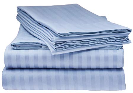 Bella Kline Bedding 1800 Series 4 pc Bed Sheet Set with Pillowcases Hypoallergenic, 1 Soft Silky Luxurious Feel, Fitted and Flat Sheets Lifetime - Twin Size, Light Blue