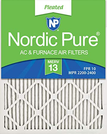 Nordic Pure 12x20x1 MERV 13 Pleated AC Furnace Air Filters, 12 Pack, 12 PACK, 12 PACK