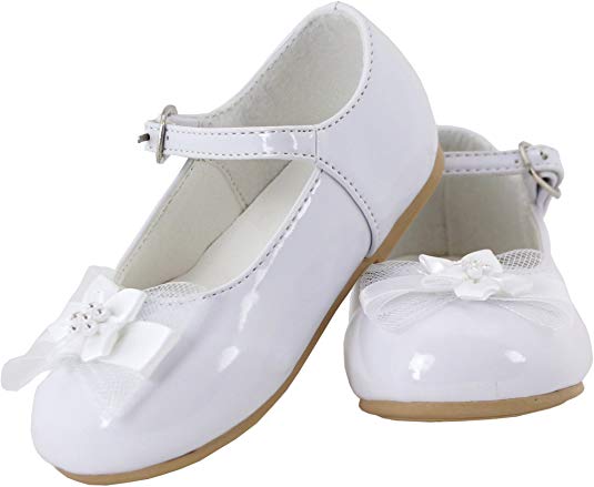Greatlookz Betty Patent Leather Flower Mary Jane Shoes for Toddlers