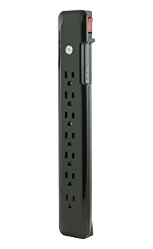 GE UltraPro 7 Outlet Surge Protector, 1080 Joules, Black, 4' Cord, 34460