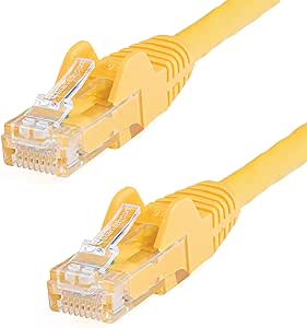 StarTech.com 2ft CAT6 Ethernet Cable - Yellow CAT 6 Gigabit Ethernet Wire -650MHz 100W PoE RJ45 UTP Network/Patch Cord Snagless w/Strain Relief Fluke Tested/Wiring is UL Certified/TIA (N6PATCH2YL)