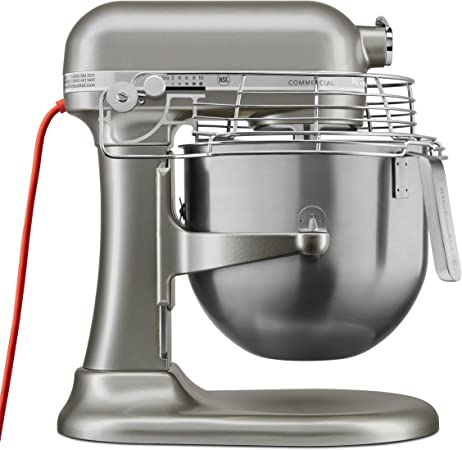 KitchenAid KSMC895CU 8-Quart Commercial Countertop Mixer with Bowl Guard, 10-Speed, Gear-Driven, Contour Silver