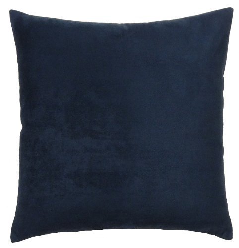 Set of 2, Faux Suede 18 x 18 Inches Decorative Pillow Cover, Pillow Sham, (Navy)
