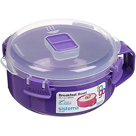 Sistema To Go Collection Microwave Breakfast Bowl, 28.7 oz./0.8 L, Color Received May Vary
