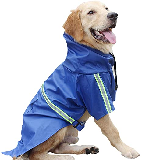 HAPEE Dog Raincoats for Dogs with Reflective Strip Hoodie,Rain Poncho Jacket
