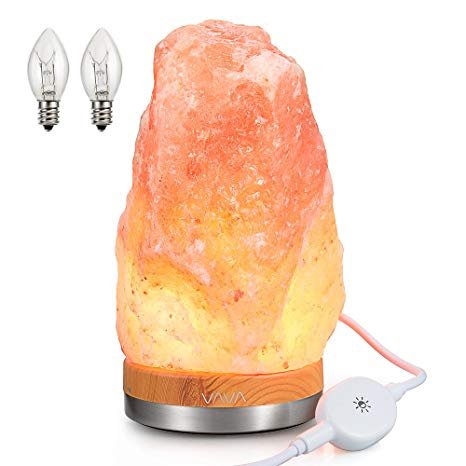 VAVA Salt Lamp, Himalayan Salt Lamps, Touch Dimmer Switch, Natural Pink Rock Lamp with Ul-Listed Cord (ETL Certified, 3 Bulbs, 8-10" Height)