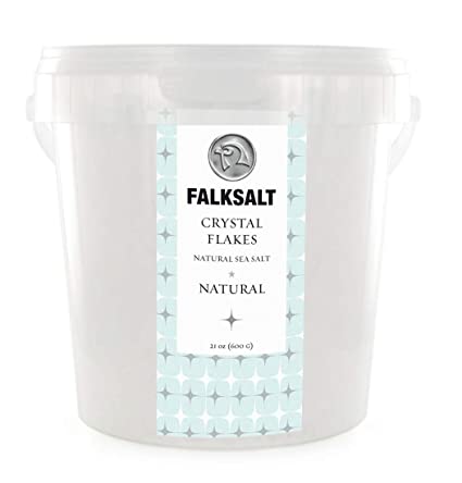 FALKSALT Cyprus Organic Sea Salt Flakes Chef's Tub 1.32lb - PREMIUM FINISHING SEA SALT. Great on Meat, Poultry, Seafood, Veggies, Sweets, Cocktails, Pasta, and more!