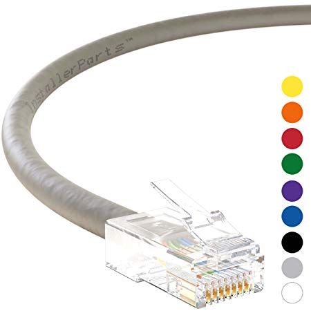 InstallerParts Ethernet Cable CAT6 Cable UTP Non-Booted 15 FT - Gray - Professional Series - 10Gigabit/Sec Network/High Speed Internet Cable, 550MHZ