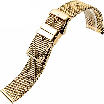 Smooth Milanese Loop Stainless Steel Shark Mesh Bracelet Strap Watch Band