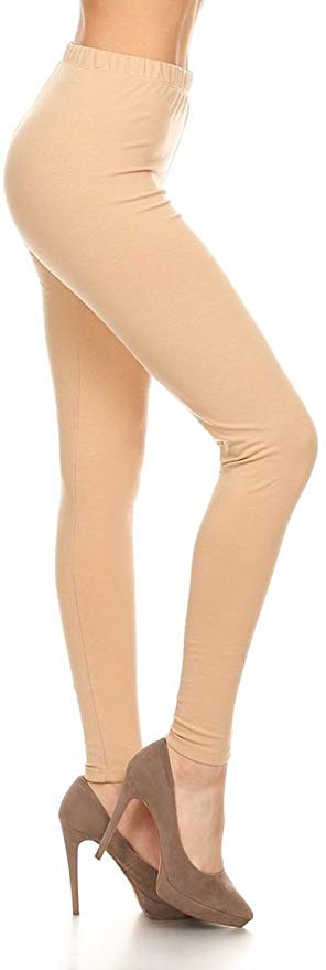 Leggings Depot Women's Premium Quality Ultra Soft Cotton Spandex Solid Leggings