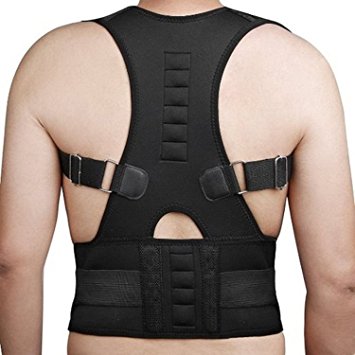 FOUMECH Back Brace Posture Corrector for Men and Women-Fully Adjustable Support Brace with 10 Magnets-Improves Posture and Provides Lumbar Support-For Lower and Upper Back Pain