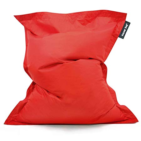 Bazaar Bag - Giant Bean Bag Chair, 180cm x 140cm, Large Indoor Living Room Gamer Bean Bags, Outdoor Water Resistant Garden Floor Cushion Lounger (Red)