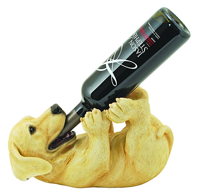 Playful Pup Yellow Lab Bottle and Wine Holder by Foster and Rye