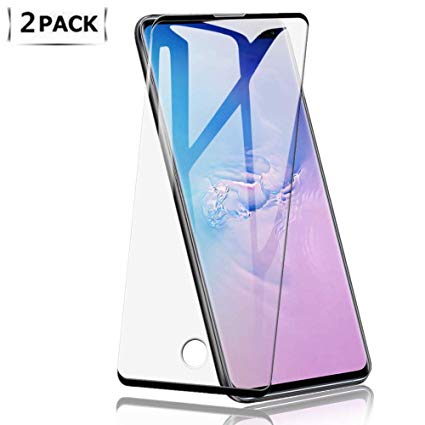 Galaxy S10 Plus Screen Protector, Tempered Glass[Compatible with in-Display Fingerprint Sensor][Touch Sensitive][Case Friendly] Compatible for Samsung Galaxy S10 Plus (Black)