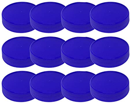 Mason Jar Storage Lids-Plastic (BPA Free) Regular Mouth Mason Jar Lids Set of 12 Reusable Leak Proof Caps are Made in the USA (blue)