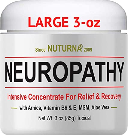 Neuropathy Nerve Relief Cream - Maximum Strength Relief Cream for Feet, Hands, Legs, Toes Reliever, Ultra Strength Arnica, MSM, Menthol Large 3 oz