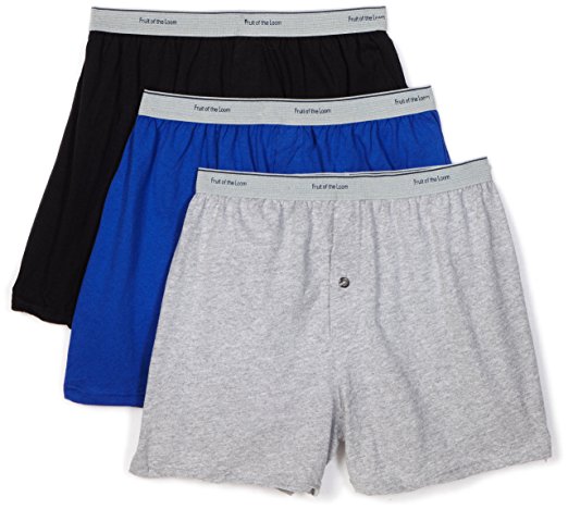 Fruit of the Loom Solid Knit Boxers 3-Pack (Colors and patterns may vary)