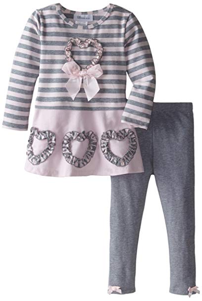 Bonnie Jean Little Girls' Heart Appliqued Corduroy Playwear Set