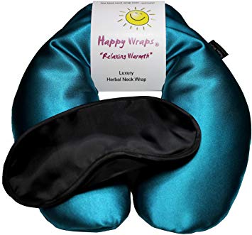 Happy Wraps Microwavable Neck Wrap Hot Cold Herbal Aromatherapy Neck Pain Relief Warming Pillow Heating Pad for Migraines Stress Relief Gifts for Women Men Christmas Plus a Free Gift - Teal