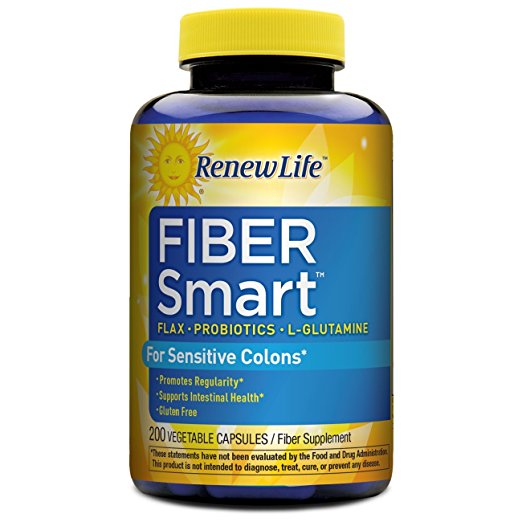 Renew Life - Fiber Smart - For Sensitive Colons - fiber supplement - 200 vegetable capsules