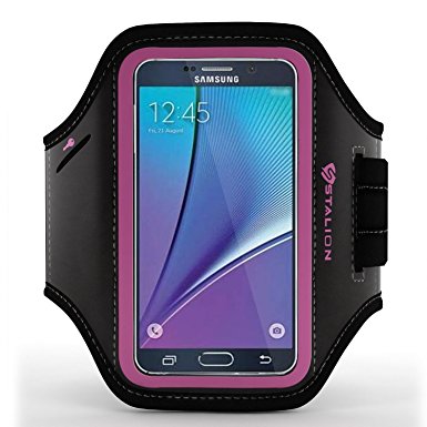 Stalion Sports Running Exercise Gym Sportband for Samsung Galaxy Note 5 and Galaxy S6 Edge Plus - Fuchsia Pink