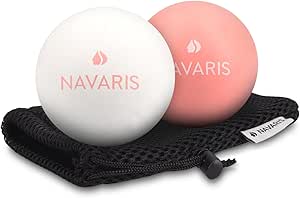 Navaris Massageball 2er Set Faszien Massage - Selbstmassage Faszienball Lacrosse Ball Trigger Point - Fuß Roller Triggerpunkte