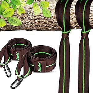 Swurfer Tree Swing Hammock Straps –Hanging Kit for Hammock, Tree Swings, Durable, Weatherproof, Rust Free, Secure Lock Snap Carabiners Included, Weight Limit 2200 lbs Per Strap (10 Feet - 2 Strap)